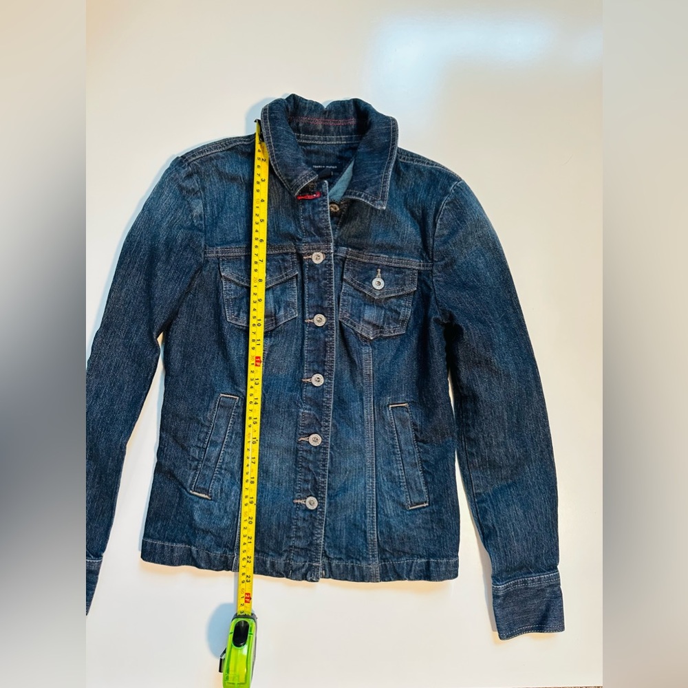 Tommy Hilfiger Fitted Jean Jacket Size S Navy Blue - Picture 7 of 7